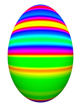 3d easter colored egg isolated on white