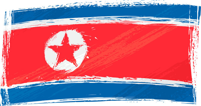 Grunge North Korea flag