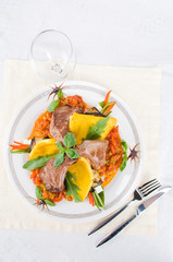 Roasted meat and vegetables