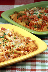 Exquisite  pasta with  fresh tomatoes sauce