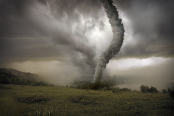 approaching tornado - obrazy, fototapety, plakaty