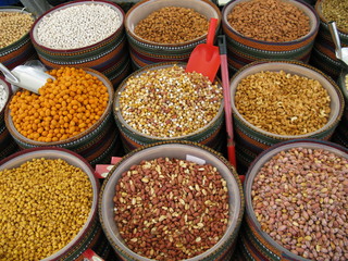 Getreideprodukte auf einem indischem Markt