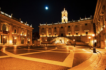 piazza del Campidoglio di notte - Roma - Italia