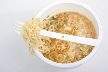 Instant noodle food ready in 3 minutes with hot water