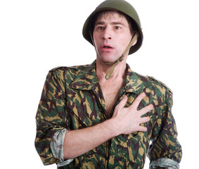 Fototapeta premium Man in camouflage