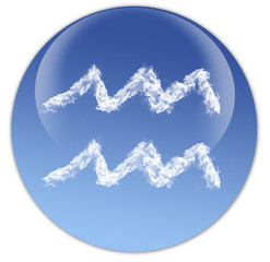 Button Sternzeichen Wassermann