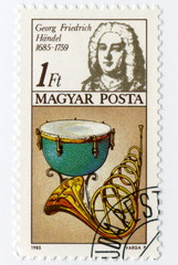 Haendel 1685 1759, Timbre Postal. Magyar Posta.