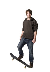 Naklejka premium Boy with a skateboard