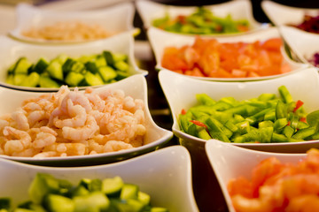 Shrimp and Vegetables on Salad Bar