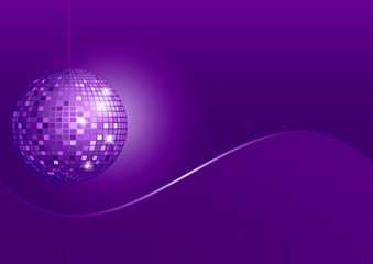 Disco Sphere on Violet Background