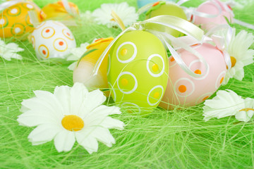 Painted Colorful Easter Eggs