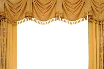 gold stage curtain