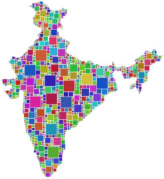 Mosaico colorato dell'India