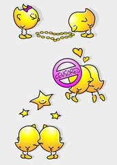 Fototapeta premium Cartoon vögel