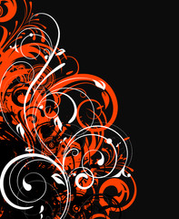 Floral abstract corner for design.