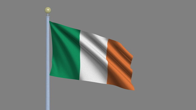 Flag of Ireland with alpha matte for easy isolation