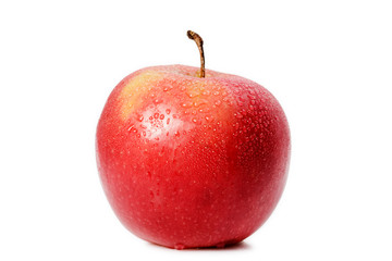 Red apple with drops
