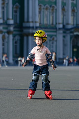 Girl on roller blades