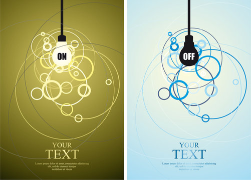 Bulbs on circle background
