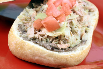 Delicious mediterranean tuna sandwich