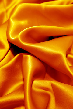 Orange Silk Fabric Texture Background