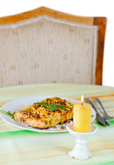 Italian baked pastries on a white background