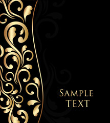 Abstract waves with floral ornament