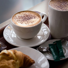 Capuccino and croissant