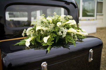 Flowers on a car