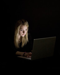 girl infront of a computer