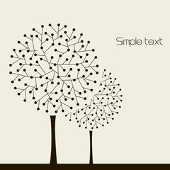 Illustration with trees. Vector