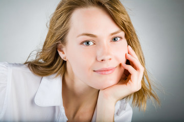 Smiling woman isolated