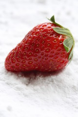 Strawberry with powdered sugar
