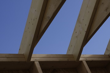 part of a wood house construction