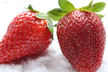 Strawberries with powdered sugar