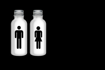 Flacons symbole homme femme