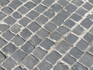 Cobblestone pavement background.