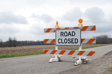 Road closed sign