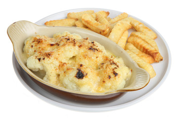 Cauliflower Cheese & Chips