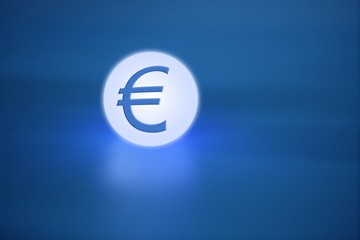 glowing light sphere  with euro currency  sign