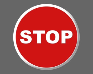 Stop traffic red round signal illustration