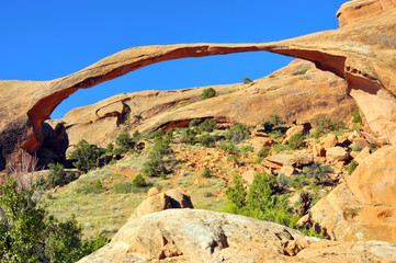 Landscape Arch in Arches National Park USA.