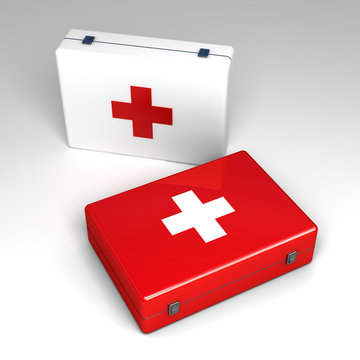 3d First Aid Kit Isolated On White