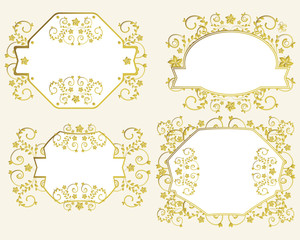 Collection of vintage floral gold frame