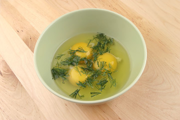 broken raw eggs