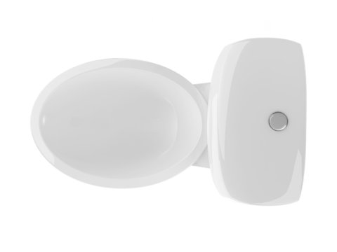 Top view of white clean and bright toilet