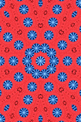 Red and blue circle star