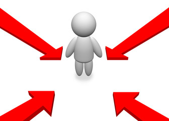 4 Arrows Pointing at Person