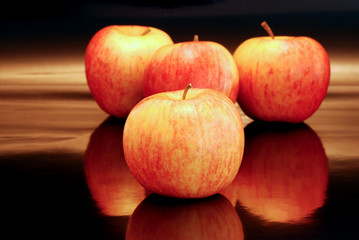 lots of apples on black