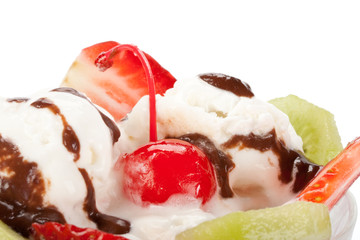 Ice-cream with fruit
